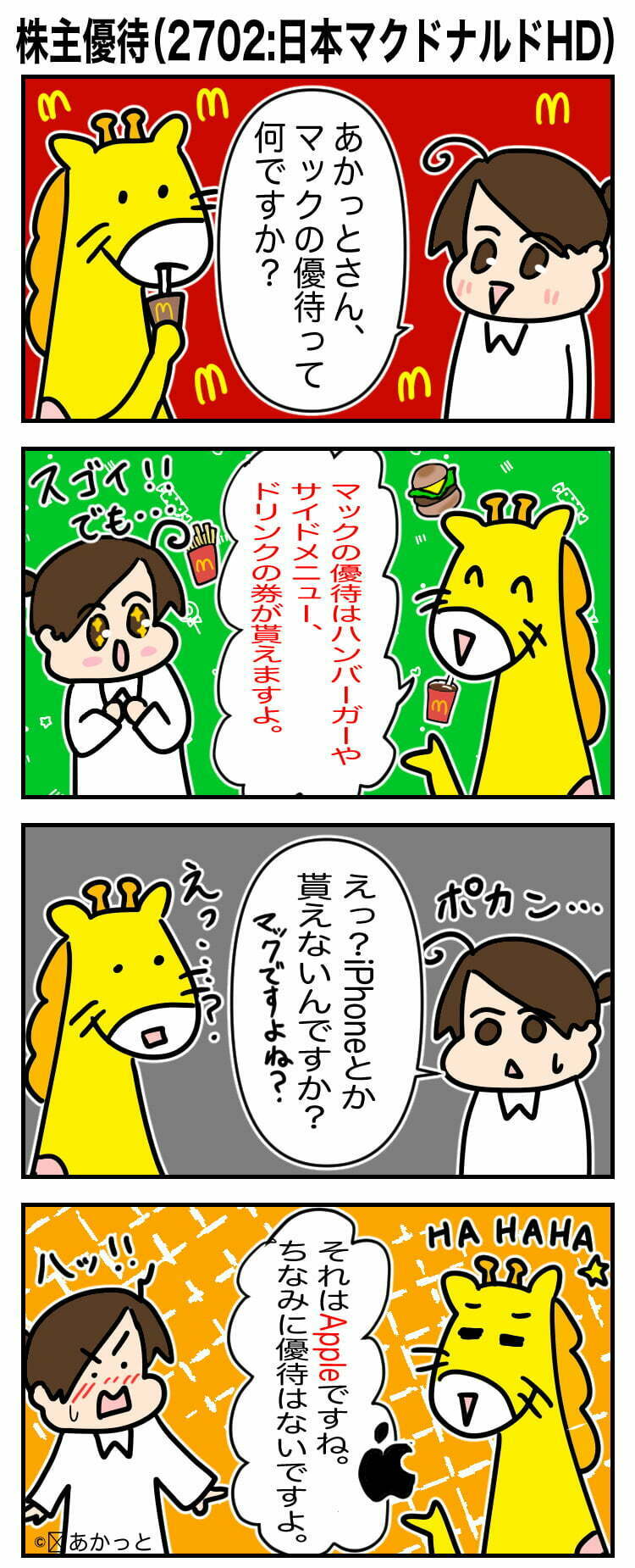 日本マクドナルドHD(2702)株主優待についての解説漫画